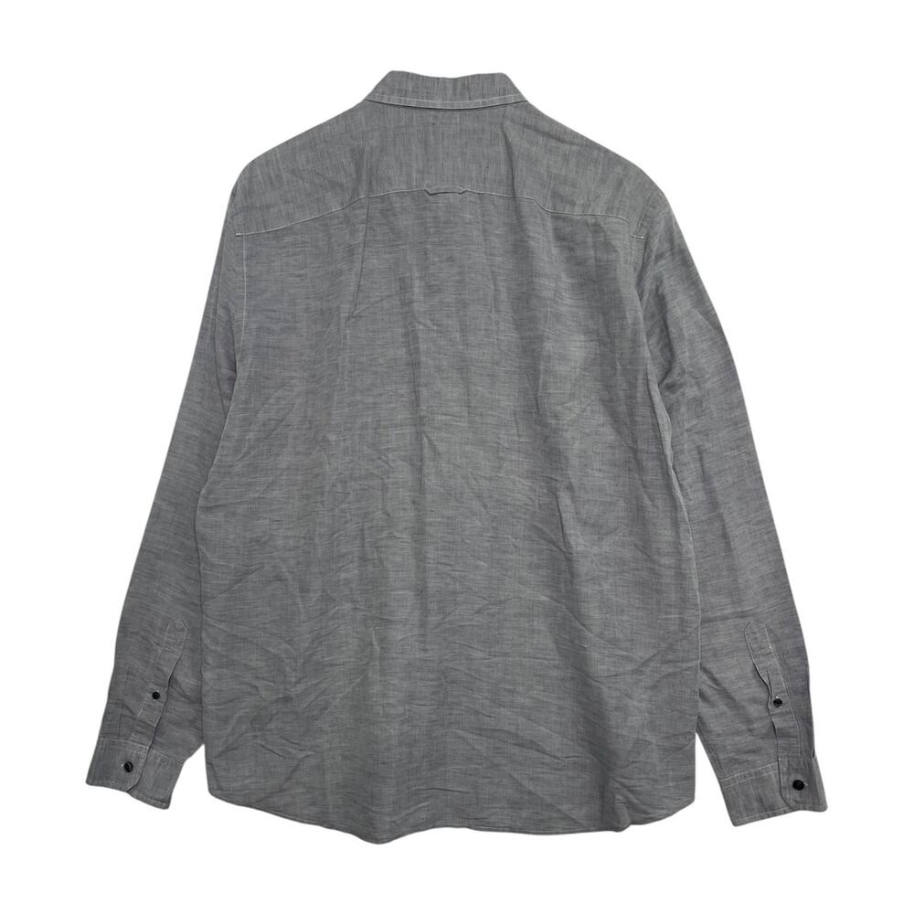 Vince Shirt Mens Extra Large Gray Linen Button Up Preppy Casual Lightweight - Picture 2 of 8